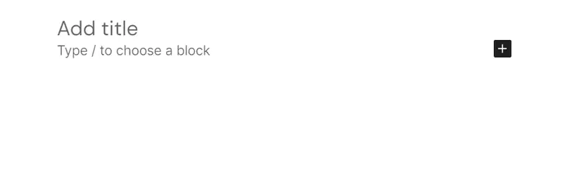 Empty WordPress page editor showing the Add title field